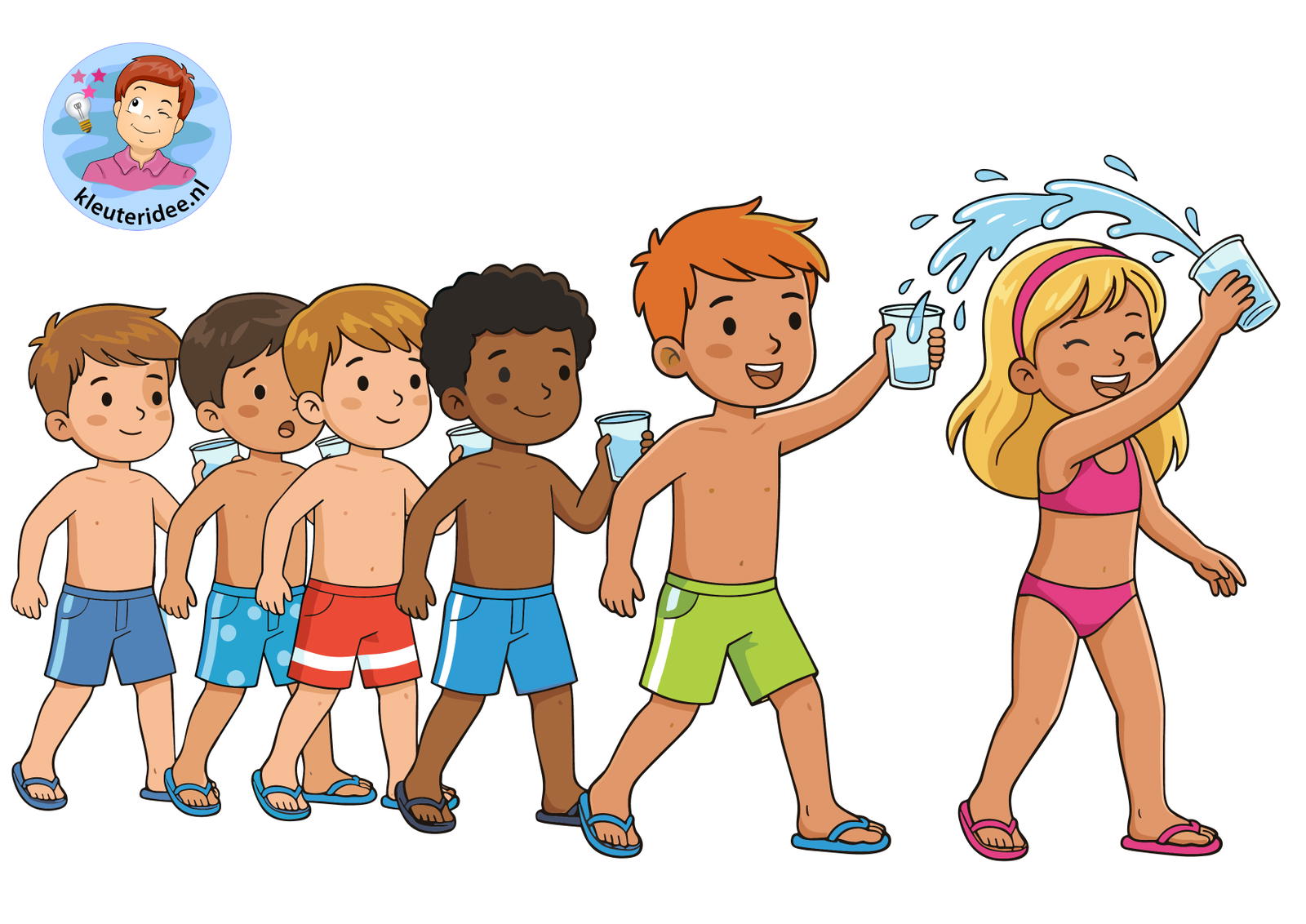 waterspelletjes 18 water doorgeven kleuteridee
